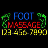 Foot Massage Logo And Number Neon Sign