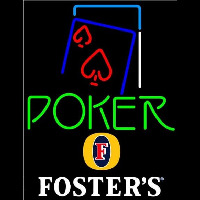 Fosters Green Poker Red Heart Beer Sign Neon Sign