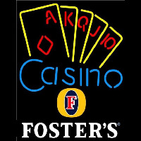 Fosters Poker Casino Ace Series Beer Sign Neon Sign