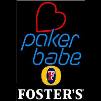Fosters Poker Girl Heart Babe Beer Sign Neon Sign
