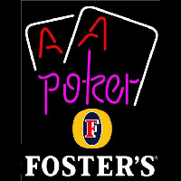 Fosters Purple Lettering Red Aces White Cards Beer Sign Neon Sign