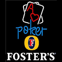 Fosters Rectangular Black Hear Ace Beer Sign Neon Sign