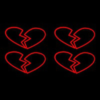 Four Broken Heart Neon Sign