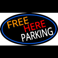 Free Her Parking Oval With Blue Border Neon Sign