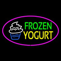 Frozen Yogurt Oval Pink Neon Sign