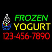 Frozen Yogurt With Phone Number Neon Sign