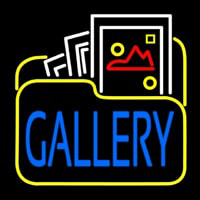 Gallery Icon With Blue Gallery Neon Sign