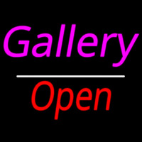Gallery Open White Line Neon Sign
