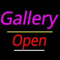 Gallery Open Yellow Line Neon Sign
