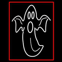 Ghost With Red Border Neon Sign