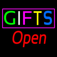 Gifts Block Open Red Neon Sign
