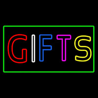 Gifts Green Rectangle Neon Sign