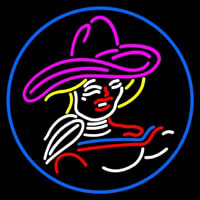 Girl With A Hat Neon Sign