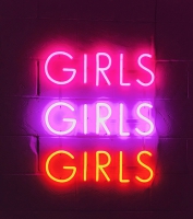 Girls Girls Girls Glass Neon Sign