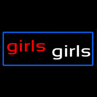 Girls Girls Strip Club With Blue Border Neon Sign