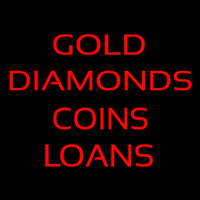 Gold Diamonds Coins Loan Neon Sign