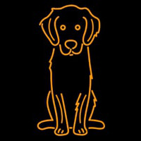 Golden Dog Cartoon Neon Sign