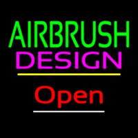 Green Airbrush Pink Design Open Yellow Line Neon Sign