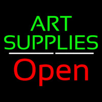 Green Art Supplies With Open 2 Neon Sign