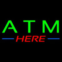 Green Atm Here Neon Sign
