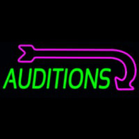 Green Auditions Arrow Neon Sign