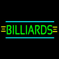 Green Billiards Turquoise Lines Neon Sign