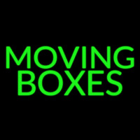Green Block Moving Bo es Neon Sign