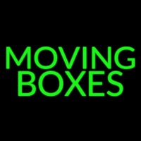 Green Block Moving Bo es Neon Sign