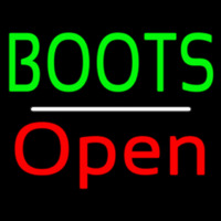 Green Boots Open With Line Neon Sign