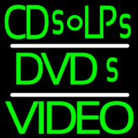 Green Cds Lps Dvds Video Neon Sign