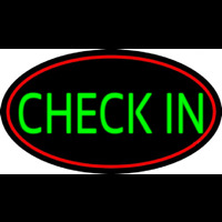 Green Check In Neon Sign