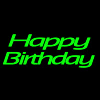 Green Cursive Happy Birthday Neon Sign