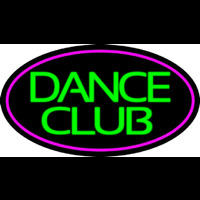 Green Dance Club Pink Border Neon Sign