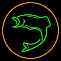 Green Fish With Circle Neon Sign