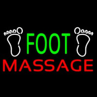 Green Foot Massage With Logo Neon Sign