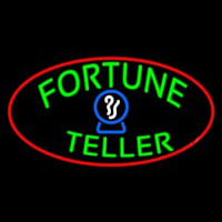 Green Fortune Teller Red Oval Neon Sign