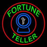 Green Fortune Teller With Logo Neon Sign