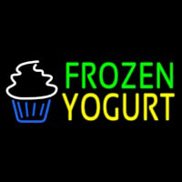 Green Frozen Yogurt Yellow Logo Neon Sign