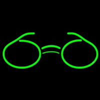 Green Glasses Logo Neon Sign