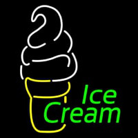 Green Ice Cream Logo Neon Sign
