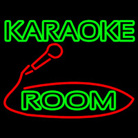 Green Karaoke Rooms Neon Sign