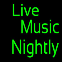 Green Live Music Nightly Block Neon Sign