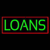 Green Loans Red Border Neon Sign