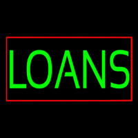 Green Loans With Red Border Neon Sign