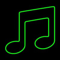 Green Music Note Neon Sign