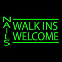 Green Nails Walk Ins Welcome Neon Sign