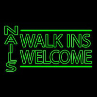 Green Nails Walk Ins Welcome Neon Sign