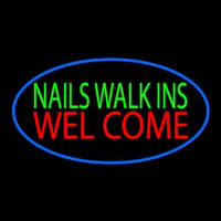 Green Nails Walk Ins Welcome Neon Sign