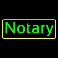 Green Notary Yellow Border Neon Sign