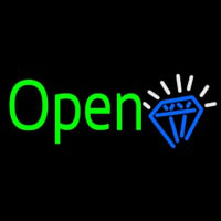 Green Open Diamond Neon Sign